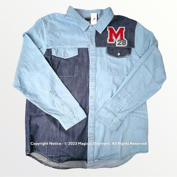 Disney Parks - Our Universe - Mickey Mouse Denim Shirt - Picture 1 of 4